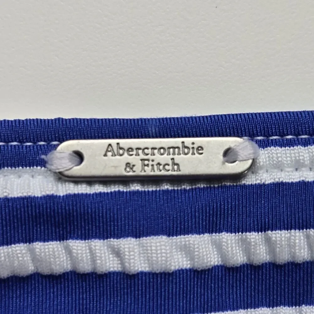 NWT Abercrombie & Fitch Size XL Seersucker Side-Knot Cheeky Bikini Bottoms Beach